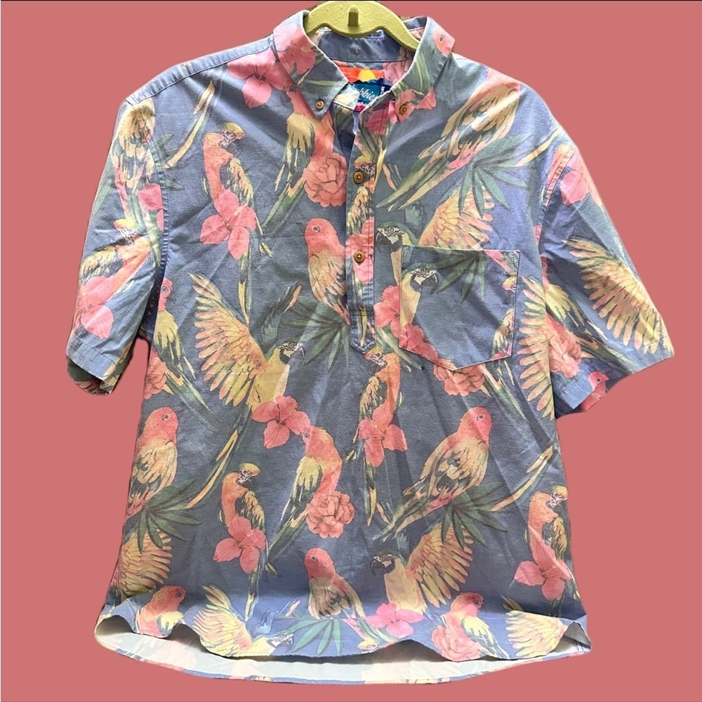 Chubbies Tropical Floral Bird Print Men's Shirt size XL